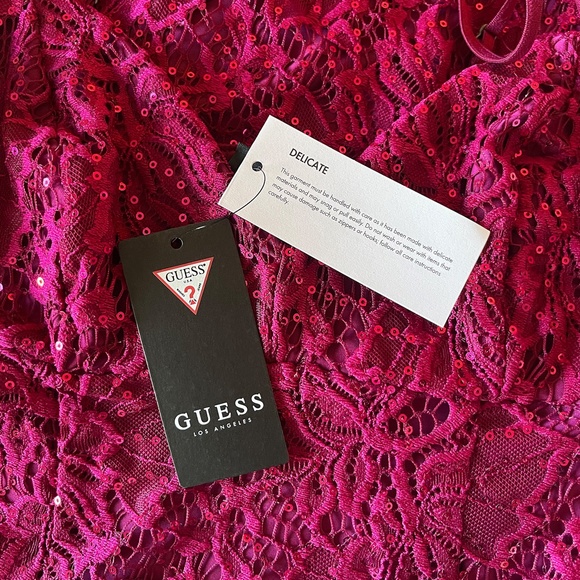 GUESS - Pema Sequin Dress - Love Bite Berry Color - BRAND NEW - Never Worn - Picture 6 of 11